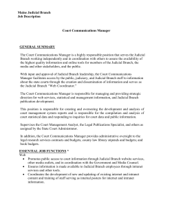 Maine Judicial Branch Job Description Court Communications