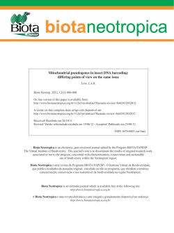 Mitochondrial pseudogenes in insect DNA