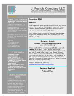 September 2010 - J. Francis Company, LLC