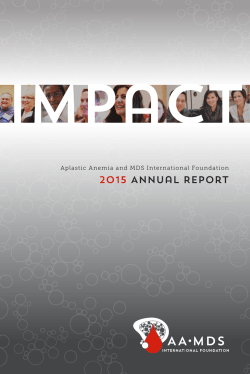 2015 Annual Report - Aplastic Anemia and MDS International