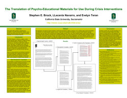The Translation of Psycho-Educational Materials
