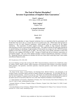 The End of Market Discipline? - Federal Reserve Bank of Minneapolis