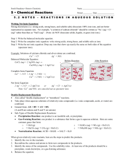 5 &bull; Chemical Reactions