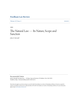 The Natural Law &mdash; Its Nature, Scope and Sanction