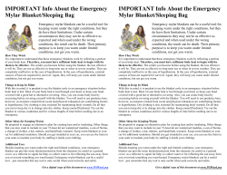 IMPORTANT Info About the Emergency Mylar Blanket