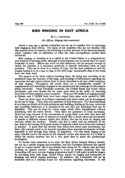 BIRD RINGING IN EAST AFRICA - Biodiversity Heritage Library