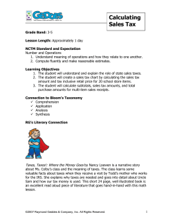 Calculating Sales Tax