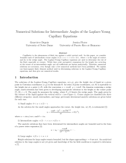 Numerical Solutions for Intermediate Angles of the Laplace