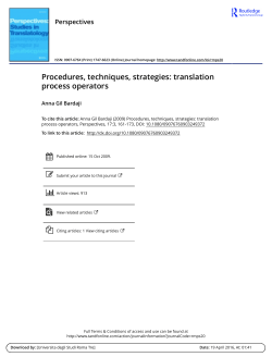 Procedures, techniques, strategies: translation process operators