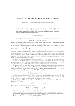 BESSEL POTENTIAL SPACES WITH VARIABLE EXPONENT 1