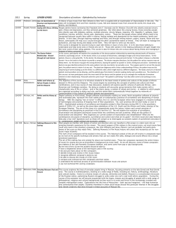 Descriptions of Sections (by course and by