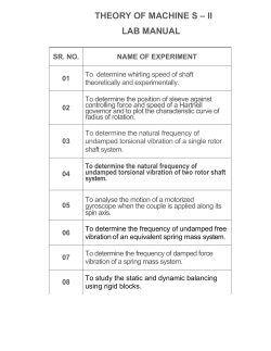 theory of machine s – ii lab manual