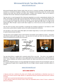 Mirrorworld Acrylic Two Way Mirror