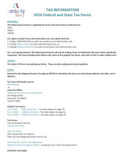 TAX INFORMATION 2016 Federal and State Tax