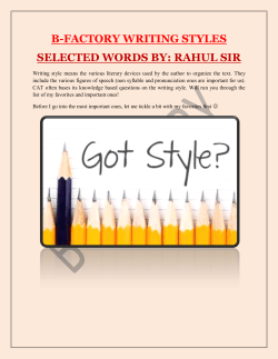 B-FACTORY WRITING STYLES SELECTED WORDS BY: RAHUL SIR