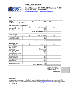 NABR Bylaws NABR Application