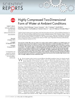 Highly Compressed Two-Dimensional Form of Water at Ambient