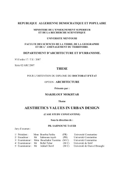 AESTHETICS VALUES IN URBAN DESIGN