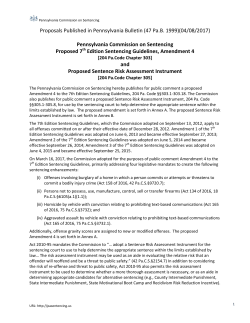 Pennsylvania Commission on Sentencing Proposed 7 Editio