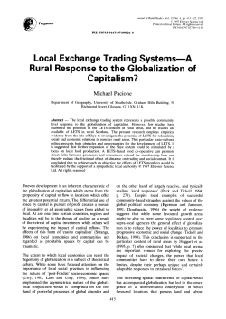 Local Exchange Trading Systems--A Rural