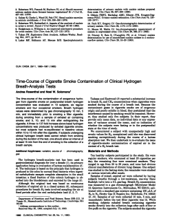 Time-Course of Cigarette Smoke Contamination of