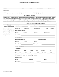 NURSING CARE DOCUMENTATION