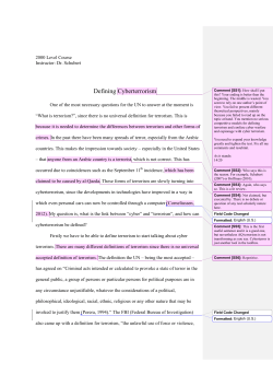 Defining Cyberterrorism