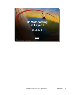 IP Multicasting at Layer 2 IP Multicasting at Layer 2