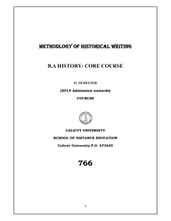 METHODLOGY OF HISTORICAL WRITING B.A HISTORY: CORE