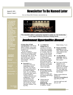 Newsletter To Be Named Later - San Luis Obispo Wind Orchestra