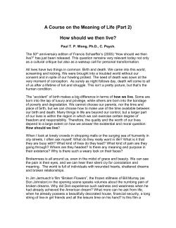 Part Two - International Network on Personal Meaning