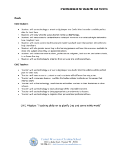 iPad Handbook for Students and Parents Central Wisconsin