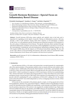 Growth Hormone Resistance&mdash;Special Focus on Inflammatory