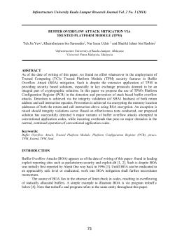 BUFFER OVERFLOW ATTACK MITIGATION VIA TRUSTED