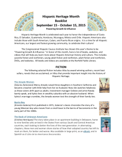 Hispanic Heritage Month Booklist September 15