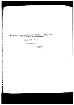 "The Wreckers are at Work - The Erosion of the Tenure and
