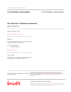 The Liberal Arts: Definition and Division