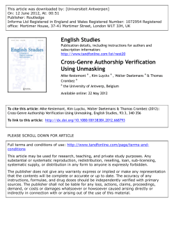 Cross-Genre Authorship Verification Using Unmasking