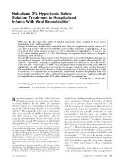 Nebulized 3% Hypertonic Saline Solution Treatment in Hospitalized