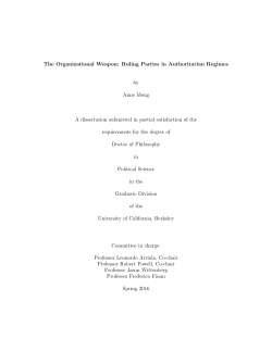 The Organizational Weapon: Ruling Parties in Authoritarian