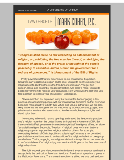 "Congress shall make no law respecting an establishment of religion