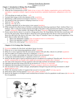 1st Semester Exam Review Questions
