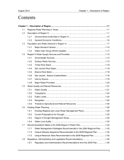 Contents - Region H Water Planning Group