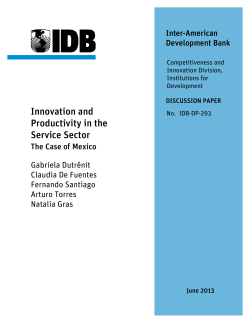 Innovation and Productivity in the Service Sector - Inter