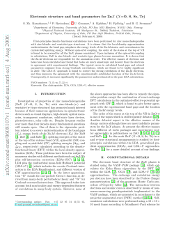 Electronic structure and band parameters for ZnX (X= O, S, Se, Te)