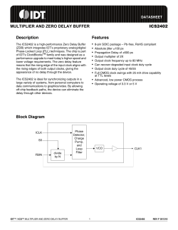 MULTIPLIER AND ZERO DELAY BUFFER ICS2402 Description