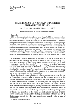 MEASUREMENT OF "OPTICAL" TRANSITION