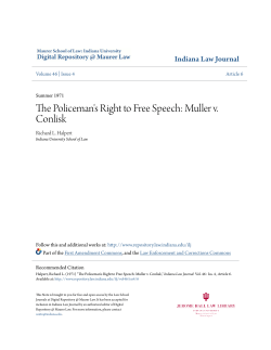 The Policeman`s Right to Free Speech: Muller v. Conlisk