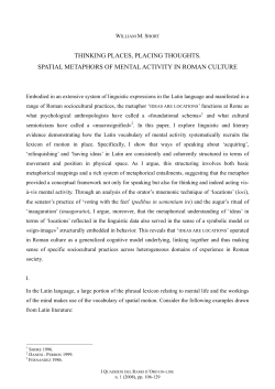 thinking places, placing thoughts. spatial metaphors of