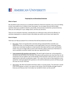 Preparing for an Informational Interview What to Expect We would